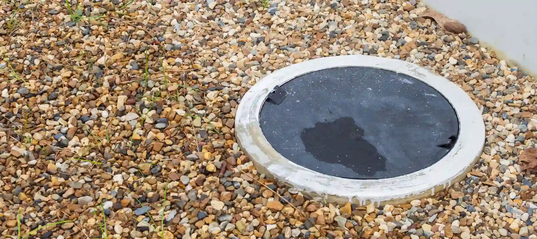 closeup of septic tank